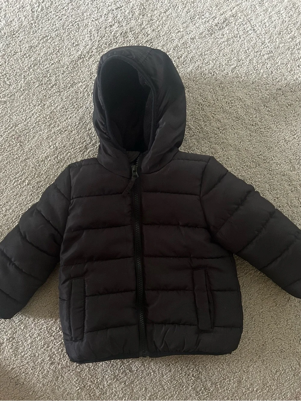 Toddler Black Puffer Jacket and Snow Pants Set